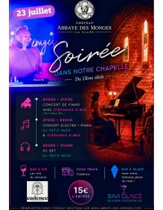 Soirée Electro/Piano dans notre chapelle du 13ème Siécle